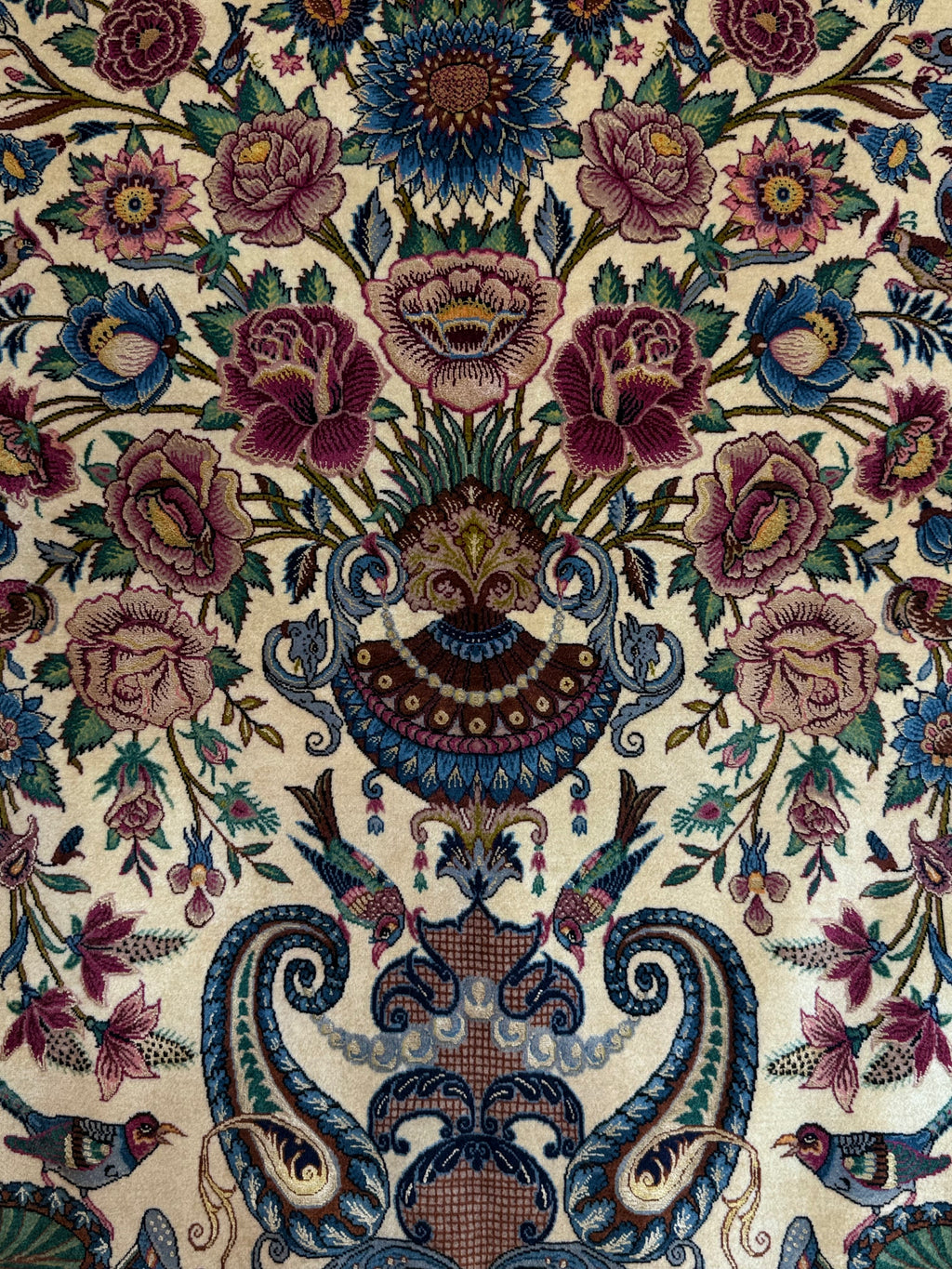 Decorative fabric with intricate floral and paisley pattern