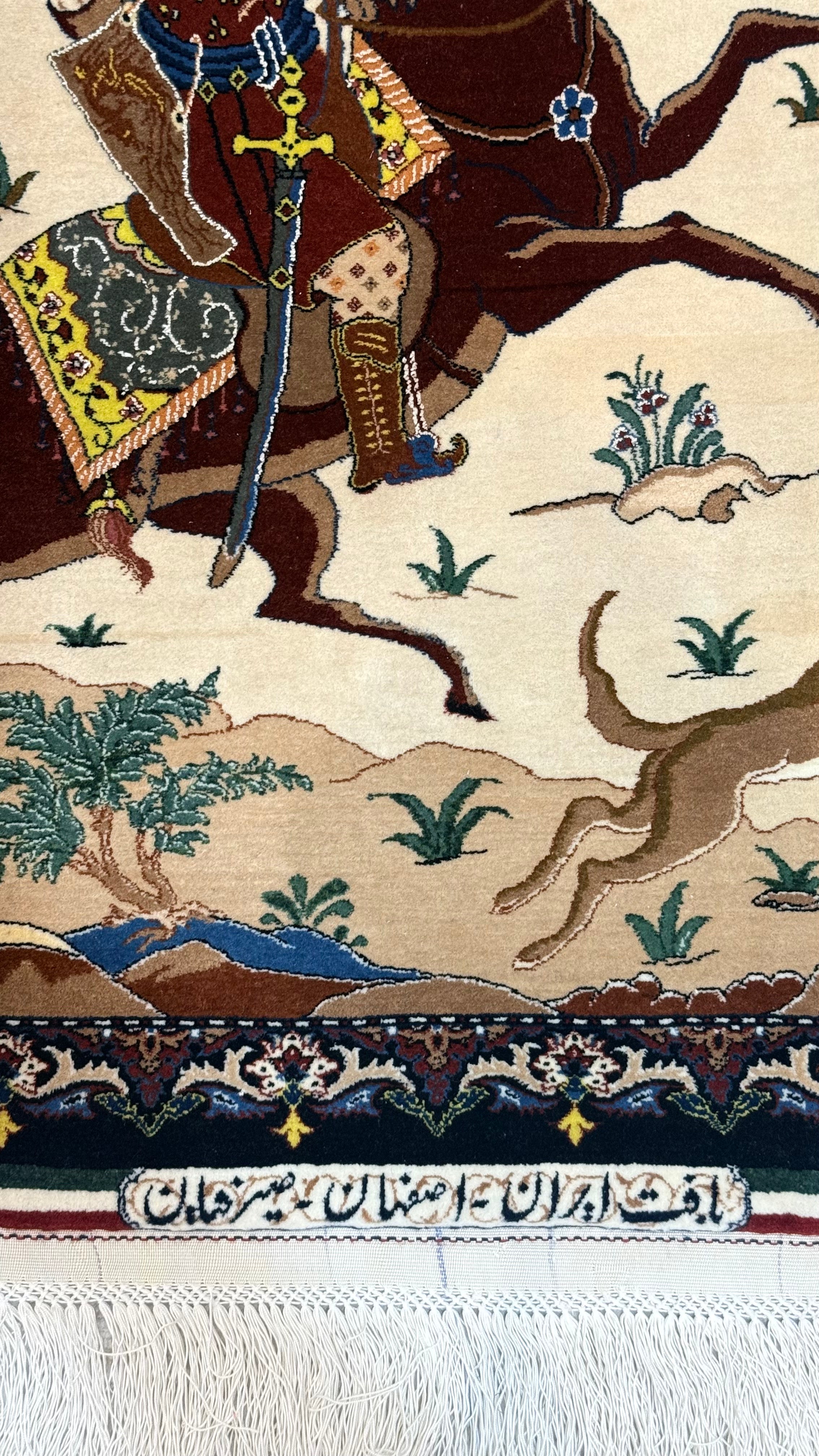 Royal hunting scenery carpet by master Weaver Farzad Bagher Seirafian