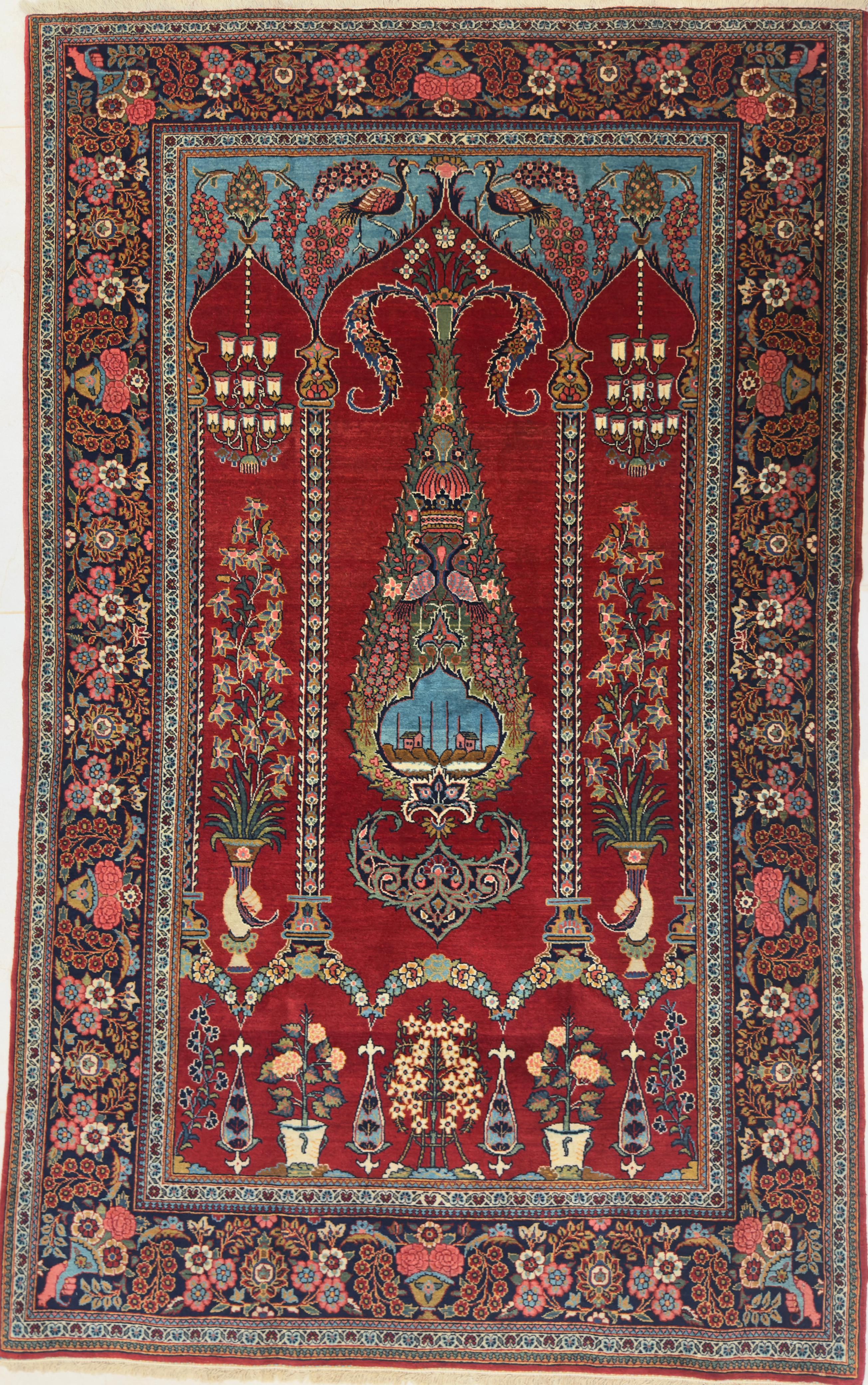 Decorative rug with intricate patterns and colors